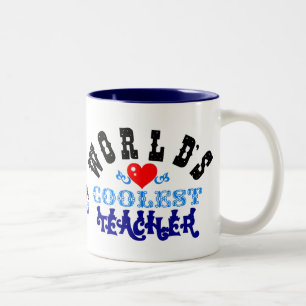 De Café Em Dois Tons ღ╬♥"Professor Mais Legal do Mundo" Caneca Two Tone