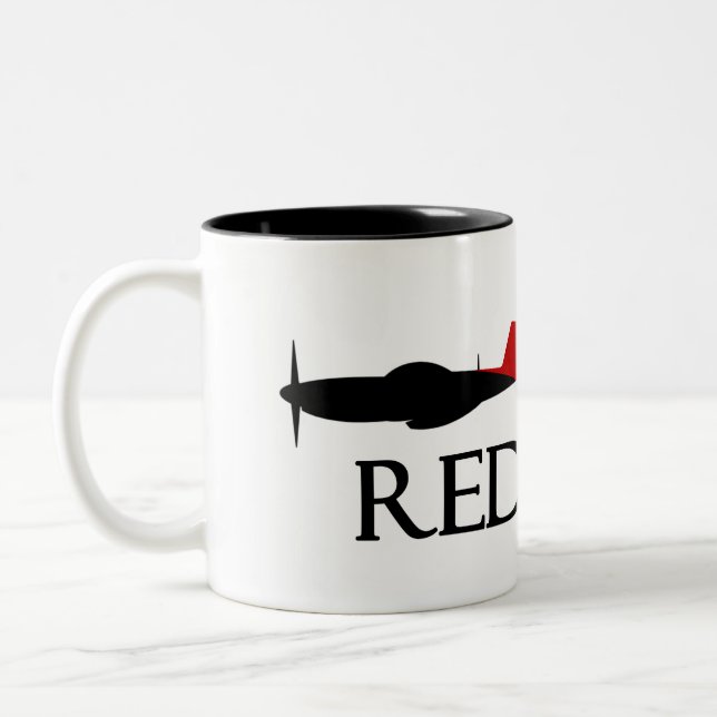 De Café Em Dois Tons 100th Caneca da herança das caudas vermelhas" do (Esquerda)
