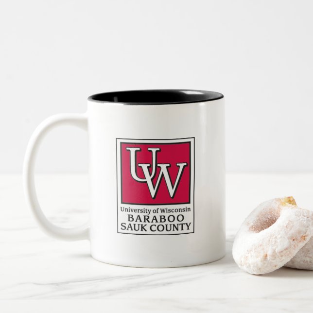 De Café Em Dois Tons 11 onças. Caneca clássica (Com Donut)