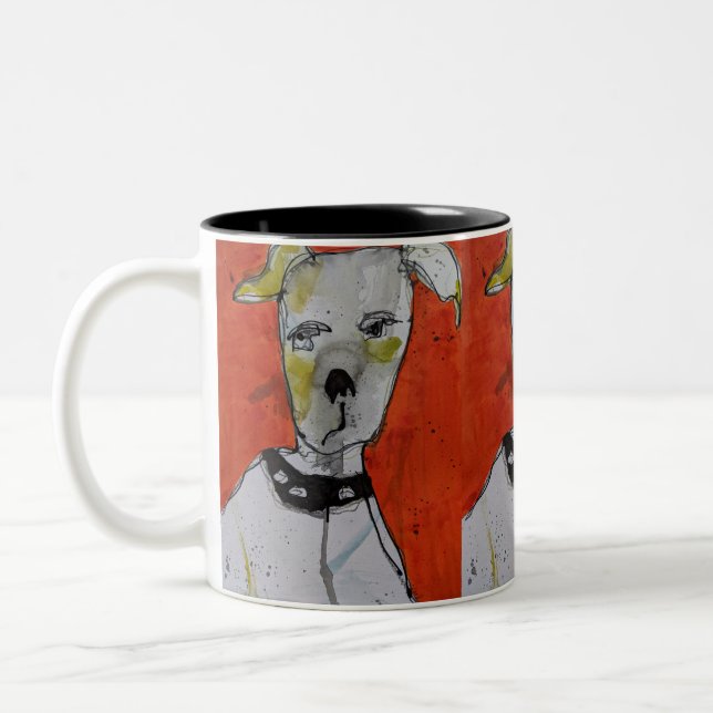 De Café Em Dois Tons 325 ml Caneca - Cão (Esquerda)