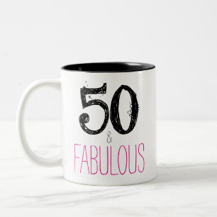 De Café Em Dois Tons 50 e caneca fabulosa do aniversário