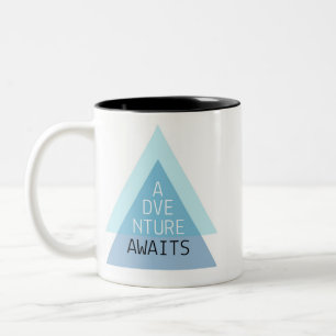 De Café Em Dois Tons A aventura espera a caneca inspirador