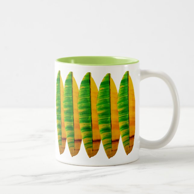 De Café Em Dois Tons A banana folheia caneca (Direita)