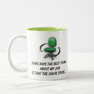 De Café Em Dois Tons A cadeira do trabalho gira a caneca (o verde)