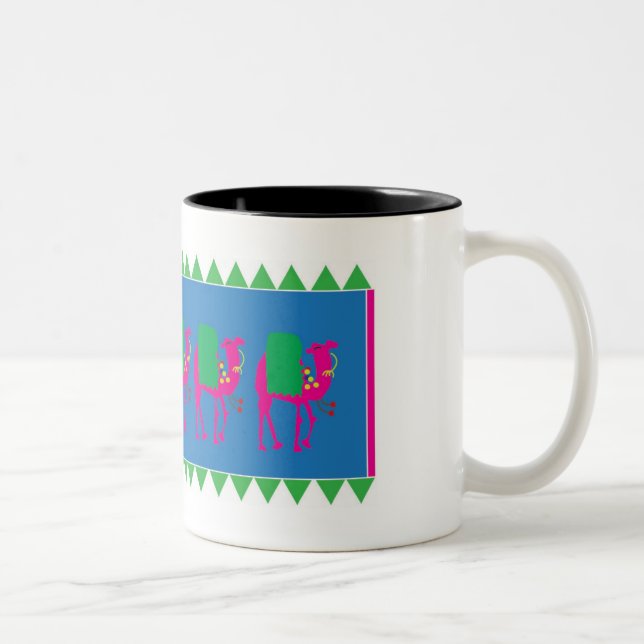 De Café Em Dois Tons A caneca cultural tribal dos camelos (Direita)