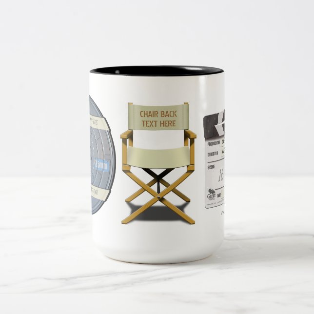 De Café Em Dois Tons A caneca da cineasta final Customisable (Centro)