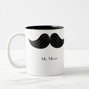 De Café Em Dois Tons A caneca destro do noivo do bigode