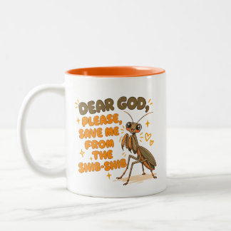 De Café Em Dois Tons A Caneca do Louva-a-Deus Engraçado Shib-Shib