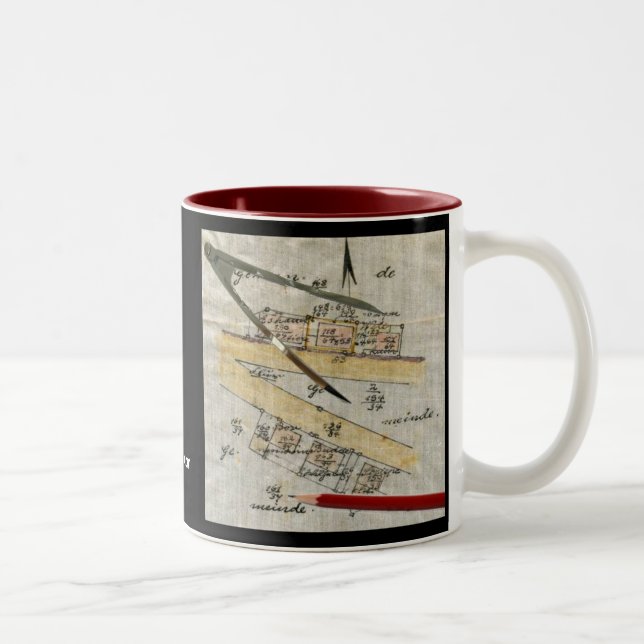 De Café Em Dois Tons A caneca do topógrafo - vintage (Direita)