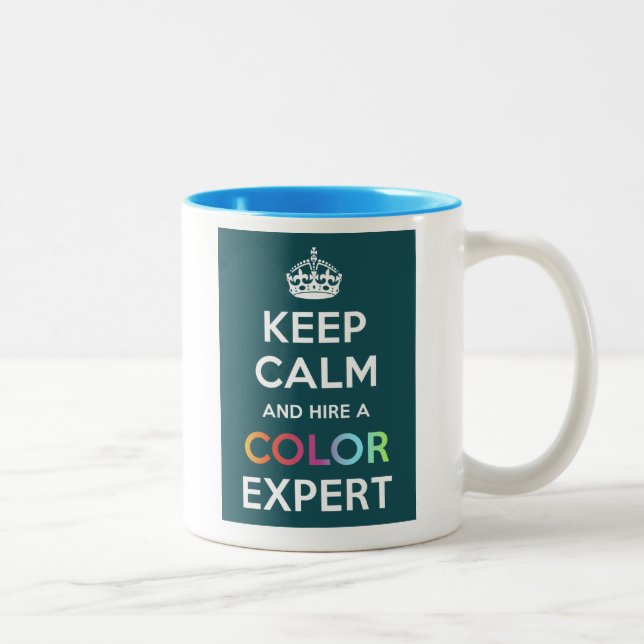 De Café Em Dois Tons A caneca frente e verso mantem a calma e contrata (Direita)