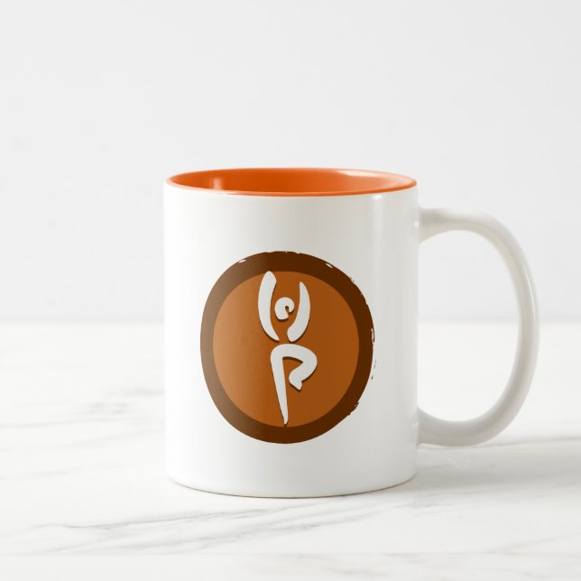 De Café Em Dois Tons A caneca IV da ioga "levanta" (Direita)