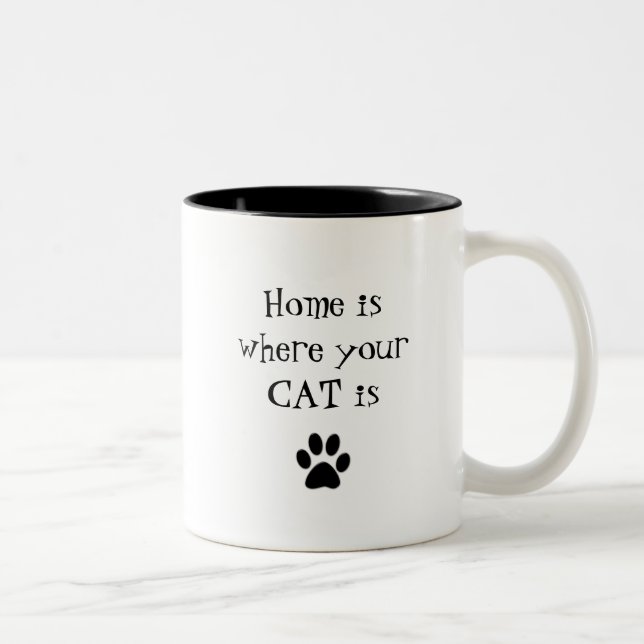 De Café Em Dois Tons A casa é o lugar onde seu CAT é caneca (Direita)