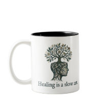 "A Cura é uma Arte Lenta" Caneca Mindful Tree Root