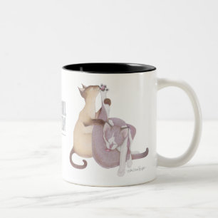 De Café Em Dois Tons A fábrica do Hairball 11 onças. Caneca