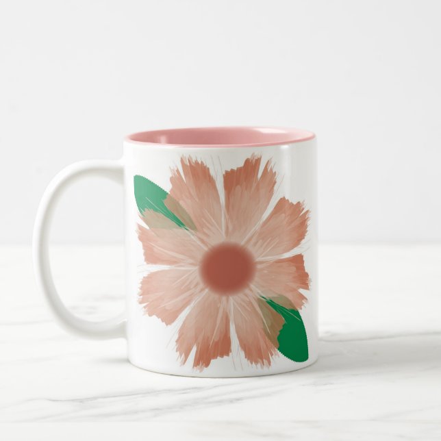 De Café Em Dois Tons A flor canhota desvanece-se caneca da escritura (Esquerda)
