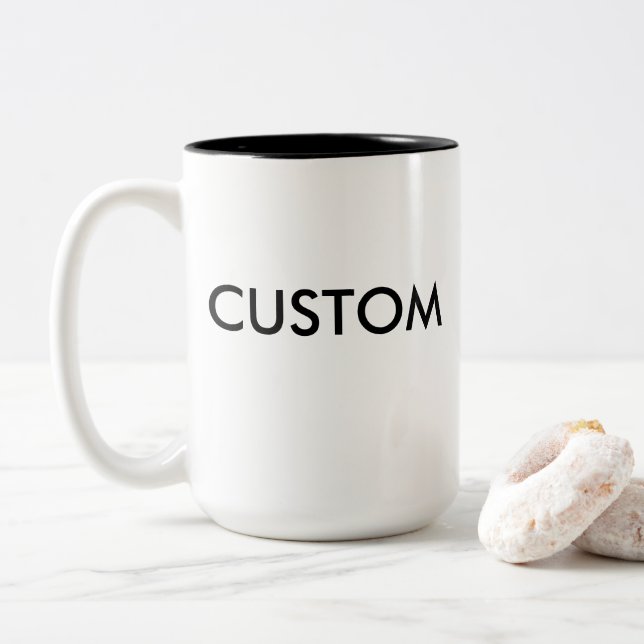 De Café Em Dois Tons A grande caneca 15oz do Dois-Tom feito sob (Com Donut)
