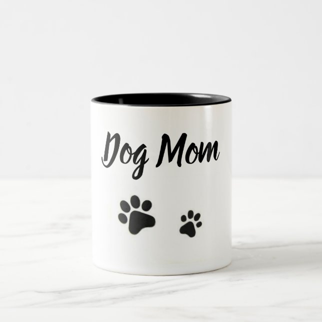 De Café Em Dois Tons A mamã do cão com pata imprime a caneca (Centro)
