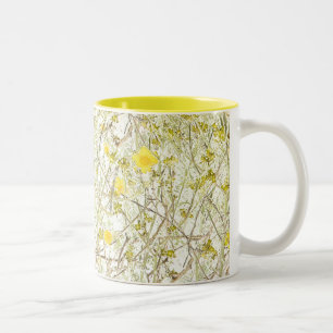 De Café Em Dois Tons A margarida floresce a caneca da arte