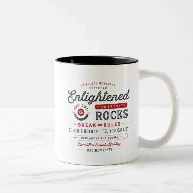 De Café Em Dois Tons A prosperidade iluminada balança a caneca (Direita)