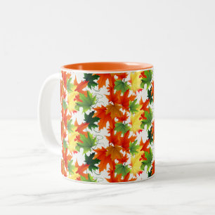 De Café Em Dois Tons A queda do outono deixa a caneca