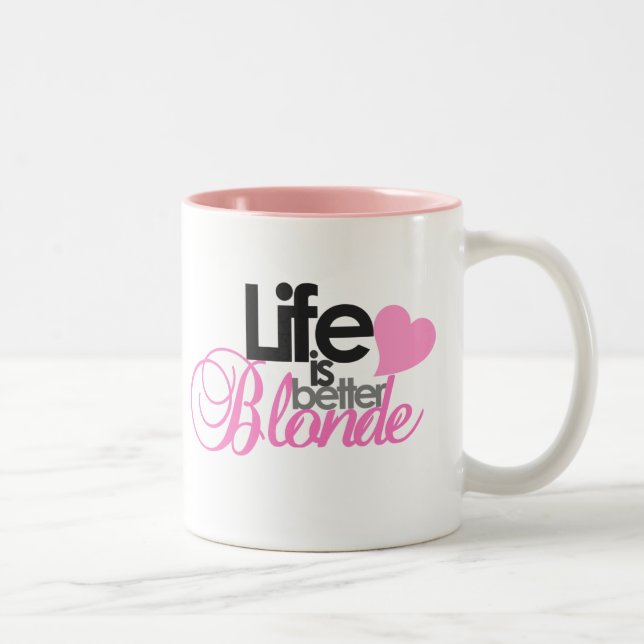 De Café Em Dois Tons A vida é melhor caneca loura (Direita)