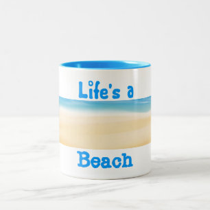 De Café Em Dois Tons A vida é uma caneca da praia