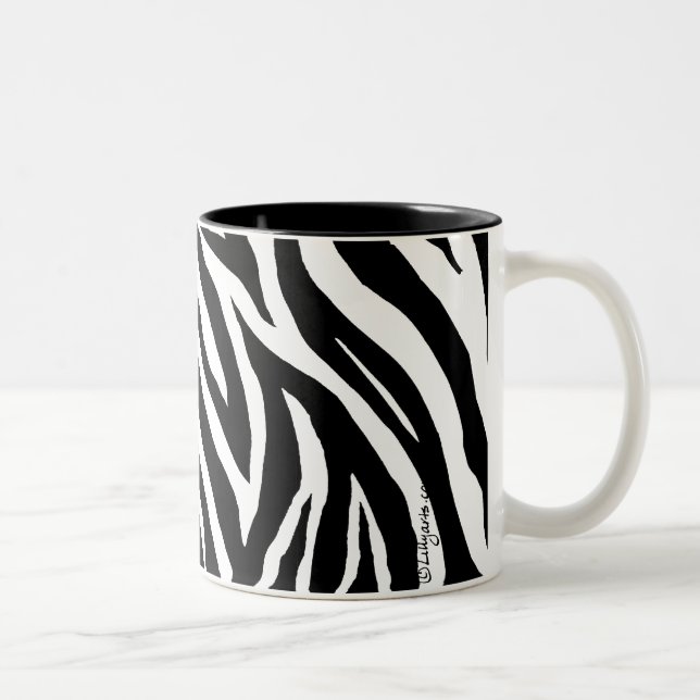 De Café Em Dois Tons A zebra legal listra a caneca (Direita)