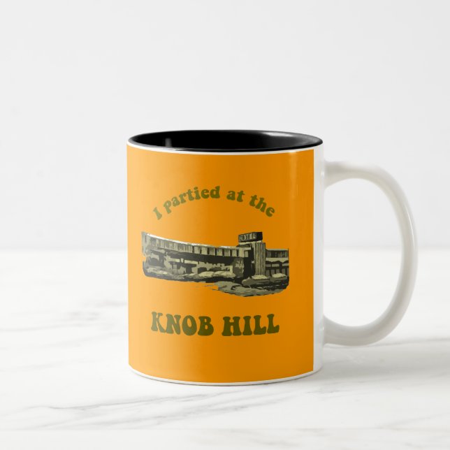 De Café Em Dois Tons Abacate da caneca do monte do botão na laranja (Direita)