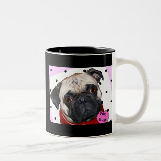 De Café Em Dois Tons Abrace uma caneca do Pug! (Direita)