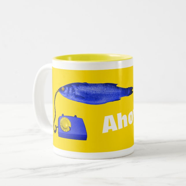 De Café Em Dois Tons Ahoy-Hoy? Caneca (Frente Esquerda)
