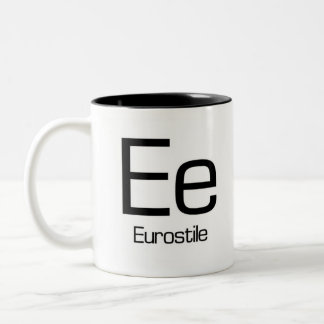 De Café Em Dois Tons Alfabeto da caneca da tipografia - Eurostile
