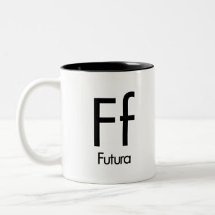 De Café Em Dois Tons Alfabeto da caneca da tipografia - Futura
