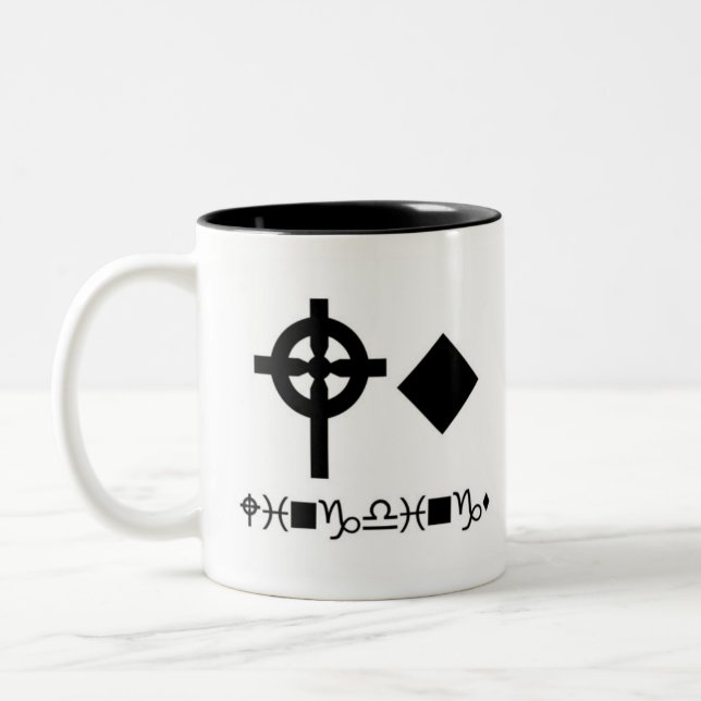 De Café Em Dois Tons Alfabeto da caneca da tipografia - Wingdings (Esquerda)