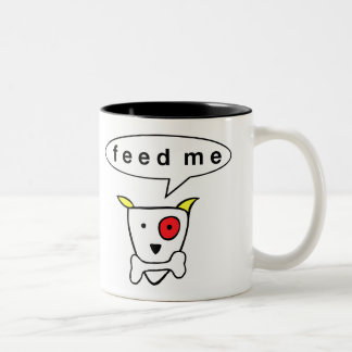 De Café Em Dois Tons "Alimente-me" a caneca do cão