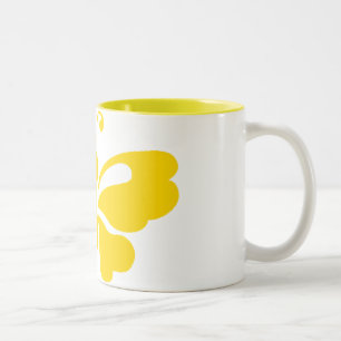 De Café Em Dois Tons Amarelo da caneca da borboleta