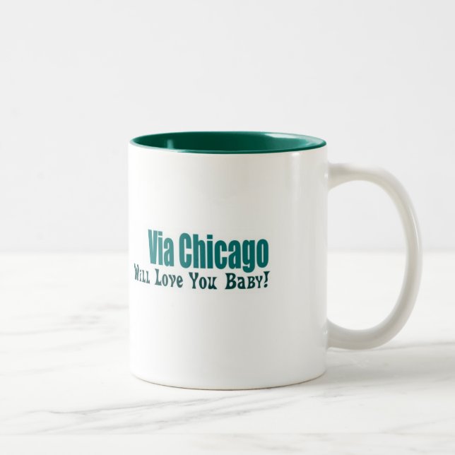 De Café Em Dois Tons Ame-o caneca do bebê (Direita)