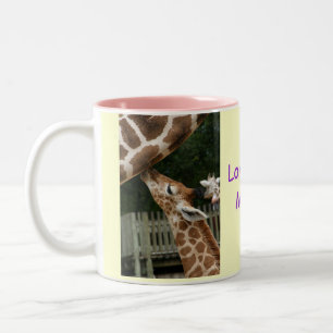 De Café Em Dois Tons Ame-o Mama Girafa Caneca