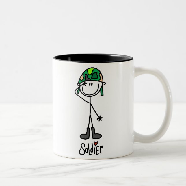 De Café Em Dois Tons Ame uma caneca do soldado (Direita)