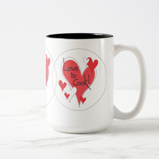 De Café Em Dois Tons Amor a cozinhar! caneca (Direita)