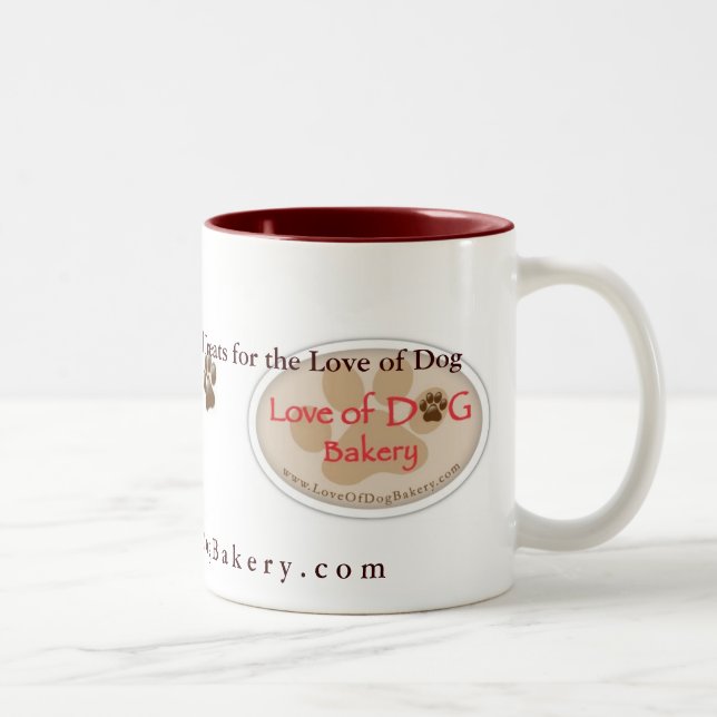 De Café Em Dois Tons Amor da caneca da padaria do cão (Direita)