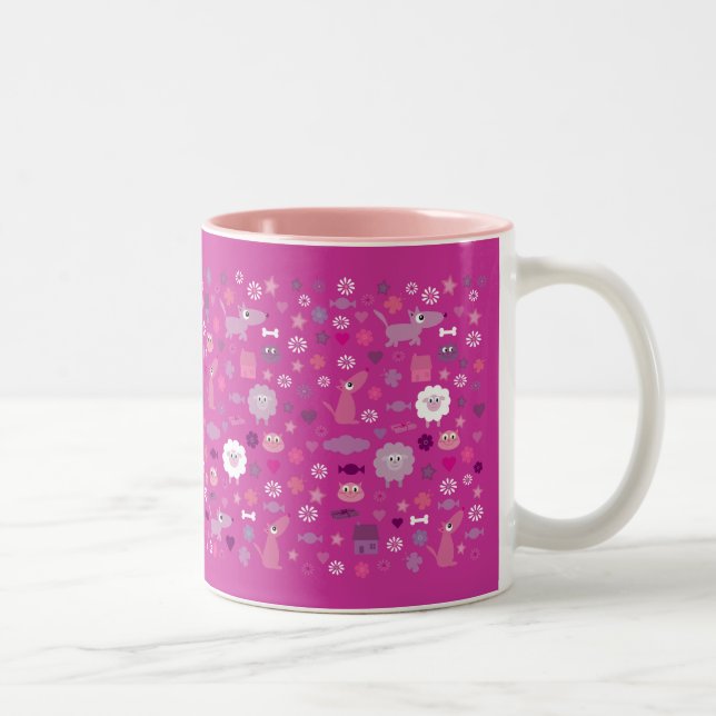 De Café Em Dois Tons Animais bonitos & coisas divertidas para a caneca (Direita)