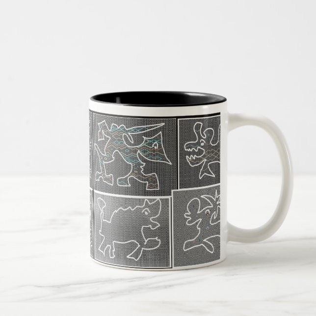 De Café Em Dois Tons animais da caneca quatro (Direita)