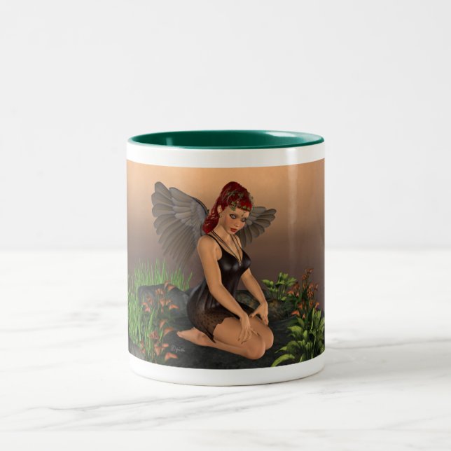 De Café Em Dois Tons Anjo da terra - caneca (Centro)