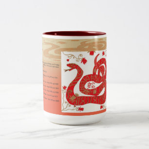 De Café Em Dois Tons Ano chinês da caneca do cobra