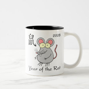 De Café Em Dois Tons Ano da caneca do rato