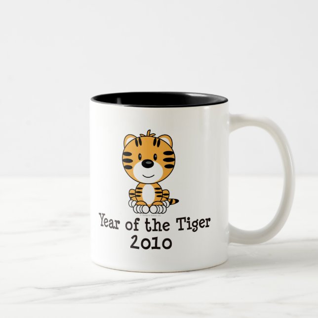 De Café Em Dois Tons Ano da caneca do tigre (Direita)