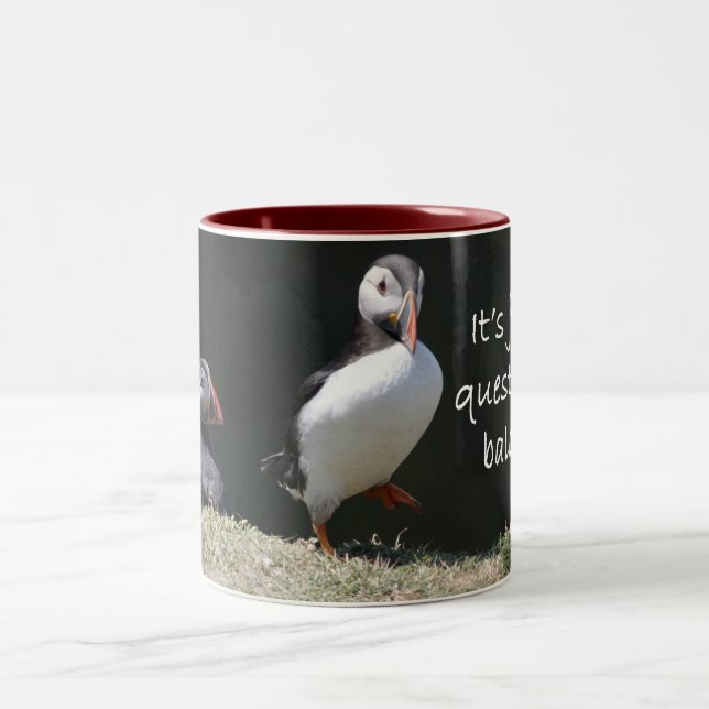 De Café Em Dois Tons Apenas uma pergunta da caneca do papagaio-do-mar (Centro)