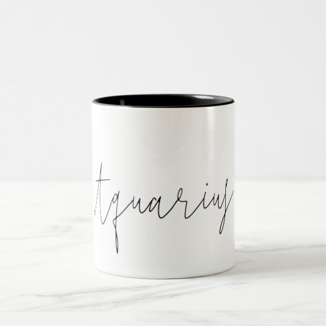 De Café Em Dois Tons Aquarius Zodiac - Caneca Minimalista (Centro)