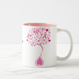 De Café Em Dois Tons Árvore cor-de-rosa personalizada da caneca do