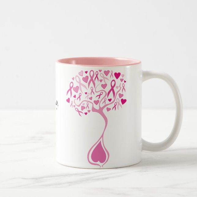 De Café Em Dois Tons Árvore cor-de-rosa personalizada da caneca do (Direita)